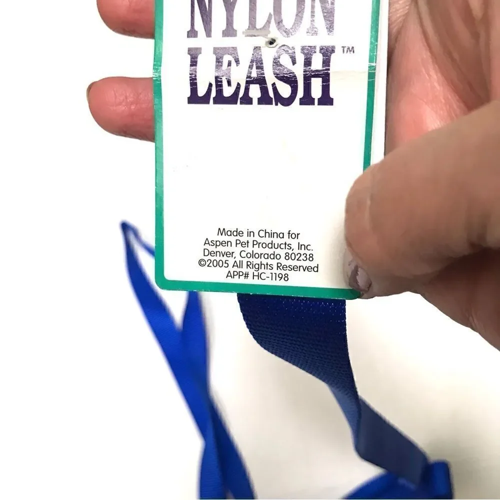 Aspen Pet blue nylon dog leash – large‎